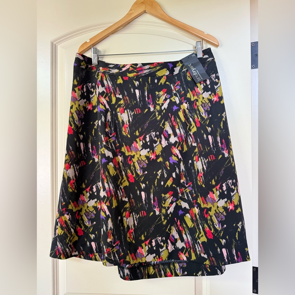 NWT Lane Bryant Multicolor Abstract A-Line Skirt,sz14